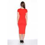 Kleid Kurzarm Top mit Tüll-Ausschnitt;