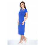 Kleid Kurzarm Top mit Tüll-Ausschnitt;