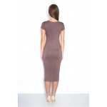 Kleid Kurzarm Top mit Tüll-Ausschnitt;