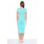 Kleid Kurzarm Top mit Tüll-Ausschnitt;