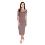 Kleid Kurzarm Top mit Tüll-Ausschnitt;
