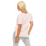 Damen IM COOL T-shirt Locker Rundhals Top Sommer Shirt Pastell mit Motiv silber Gr. S M 36 38, 1536