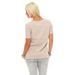 Damen IM COOL T-shirt Locker Rundhals Top Sommer Shirt Pastell mit Motiv silber Gr. S M 36 38, 1536