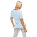 Damen IM COOL T-shirt Locker Rundhals Top Sommer Shirt Pastell mit Motiv silber Gr. S M 36 38, 1536
