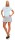 Damen Minikleid Kleid Dress Sommer mit silbernen Motiv und Schleife; Skyblue S/M