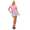 Damen Minikleid Kleid Dress Sommer mit silbernen Motiv und Schleife; Rosa S/M