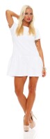 Damen Minikleid Glockenkleid Dress Kleid mit Herz Cut Out am Rücken; Weiß/S M