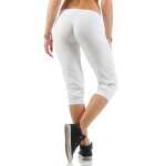 Damen 3/4 Jogginghose mit "WORK OUT"; Weiß-Schwarz XL/42