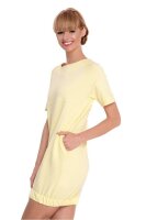 Damen Basic Minikleid kurzes Kleid Dress Longshirt T-shirt U-Boot-Ausschnitt Gr. S M 36 38, 2269