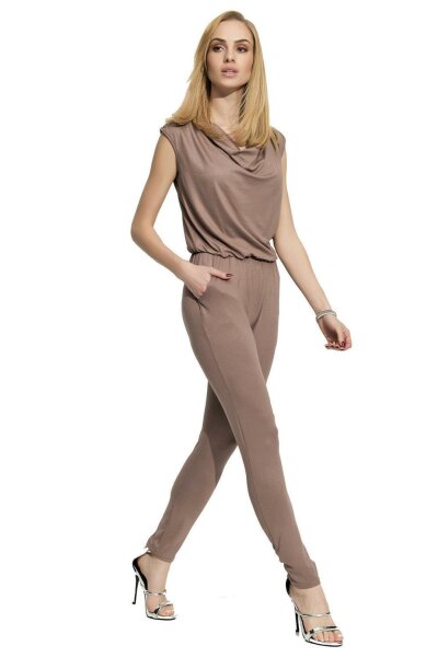 Damen Eleganter Overall Jumpsuit; Cappucino XL (42)