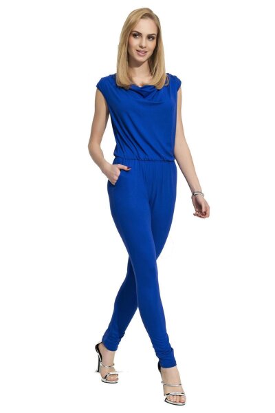 Damen Eleganter Overall Jumpsuit; Blau M (38)
