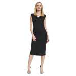 Damen Klassisches Kleid Ärmellos Wasserfallausschnitt;
