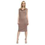 Damen Klassisches Kleid Ärmellos Wasserfallausschnitt;