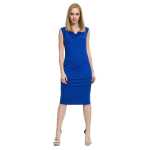 Damen Klassisches Kleid Ärmellos Wasserfallausschnitt;