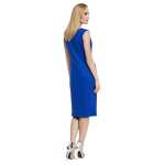 Damen Klassisches Kleid Ärmellos Wasserfallausschnitt;