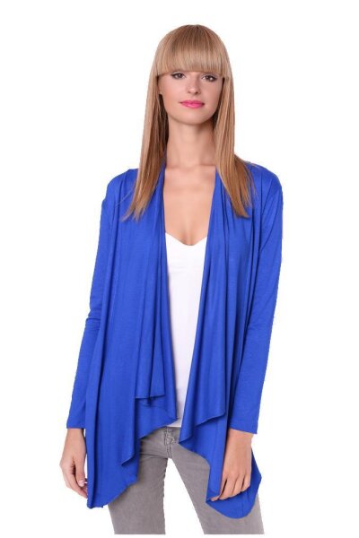 Damen Cardigan Umhang Poncho ; Blau L/XL