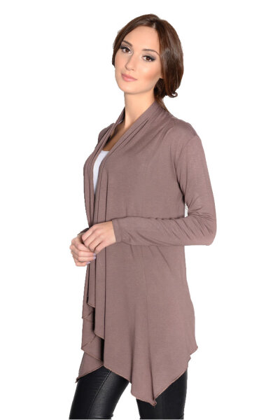 Damen Cardigan Umhang Poncho ; Cappuccino L/XL