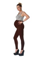 MAMA Umstands Leggings Baumwolle mit Taschen; Braun 2XL