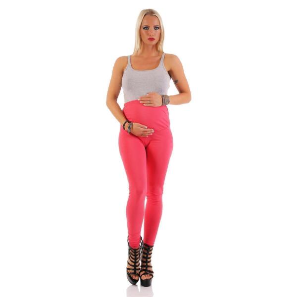 MAMA Umstands Leggings Baumwolle mit Taschen; Koralle L