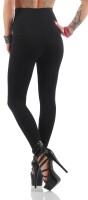 Damen Leggings Hochbund Bauchweg Mieder Miederhose; Schwarz XL/2XL