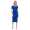 Damen Kleid Knielang Top Sommerkleid; Blau/S/36