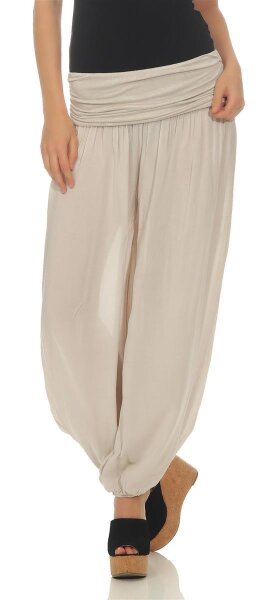 Damen Haremhose Damen Hose Pumphose Aladinhose, Beige S/M/L