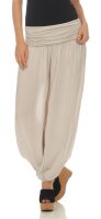 Damen Haremhose Damen Hose Pumphose Aladinhose, Beige S/M/L