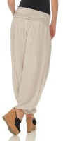 Damen Haremhose Damen Hose Pumphose Aladinhose, Beige S/M/L