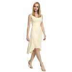 Damen Kleid Trägerkleid Asymmetrisch; Gelb S (36)