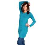 Damen Langarm Longshirt Bluse mit Rückenausschnitt;