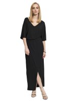 Damen Maxikleid mit Schlitz V-Ausschnitt; Schwarz 42