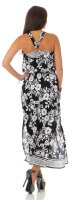 Damen Maxi Neckholder Kleid Sommerkleid mit Blumenmuster;