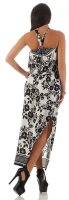 Damen Maxi Neckholder Kleid Sommerkleid mit Blumenmuster;