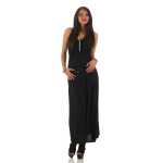 Damen Maxi Neckholder Sommerkleid mit Gürtel;