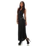 Damen Maxi Neckholder Sommerkleid mit Gürtel;