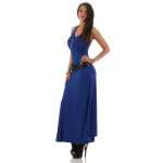 Damen Maxi Neckholder Sommerkleid mit Gürtel;