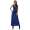 Damen Maxi Neckholder Sommerkleid mit Gürtel; Blau/S/M