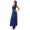 Damen Maxi Neckholder Sommerkleid mit Gürtel; Blau/S/M