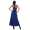 Damen Maxi Neckholder Sommerkleid mit Gürtel; Blau/S/M