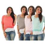Damen 3/4 Ärmel Bluse  2-in-1 Tunika ink.Top ; S/M