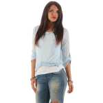 Damen 3/4 Ärmel Bluse  2-in-1 Tunika ink.Top ; S/M
