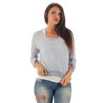 Damen 3/4 Ärmel Bluse  2-in-1 Tunika ink.Top ; S/M
