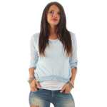 Damen 3/4 Ärmel Bluse  2-in-1 Tunika ink.Top ; S/M
