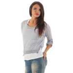 Damen 3/4 Ärmel Bluse  2-in-1 Tunika ink.Top ; S/M