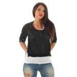 Damen 3/4 Ärmel Bluse  2-in-1 Tunika ink.Top ; S/M