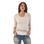 Damen 3/4 Ärmel Bluse  2-in-1 Tunika ink.Top ; S/M