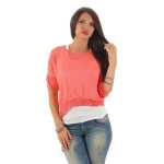 Damen 3/4 Ärmel Bluse  2-in-1 Tunika ink.Top ; S/M
