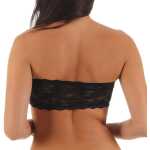 Damen Bandeau-BH Bra Büstenhalter Trägerlos Top mit Spitze;