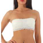Damen Bandeau-BH Bra Büstenhalter Trägerlos Top mit Spitze;
