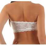 Damen Bandeau-BH Bra Büstenhalter Trägerlos Top mit Spitze;